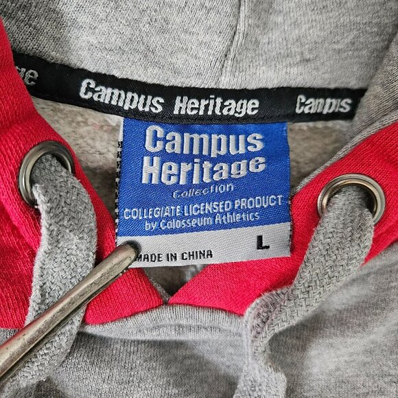 Campus Heritage Ohio State Buckeyes OSU Gray Red Hoodie Sweatshirt L - Picture 3 of 16